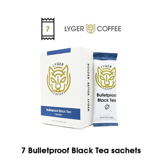 LYGER COFFEE Bulletproof Black Tea 1 box of 7 sachets
