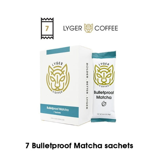 LYGER COFFEE Bulletproof Macha 1 box of 7 sachets