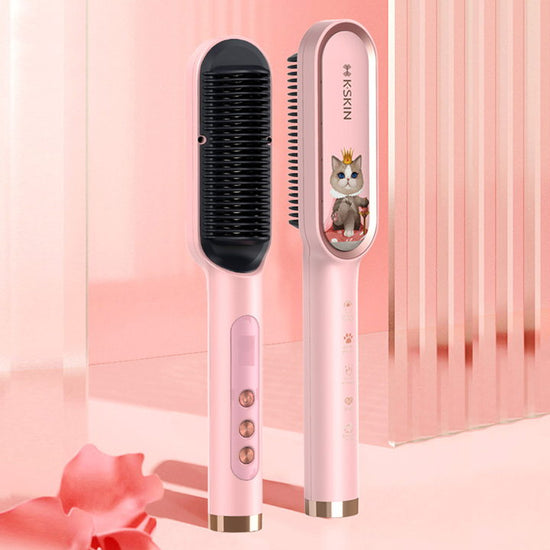 K-SKIN Limited Edition Cat Queen Hair Straightener Comb with LCD Temperature Indicator